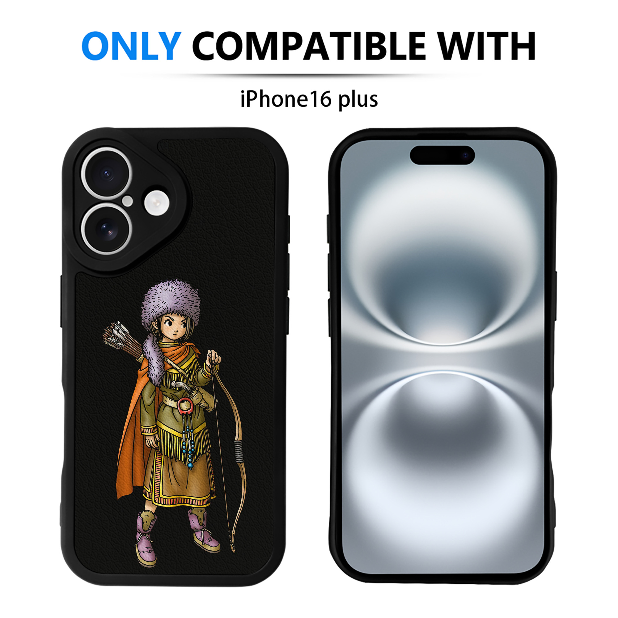 （画像用） ドラゴンクエスト Doragon Kuesuto Dragon Quest 【iPhone 16シリーズ対応】シリコンスマホケース（レザー調） 材質：シリコン